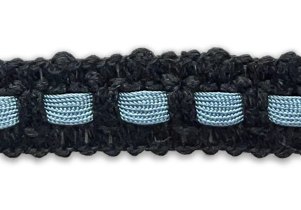 3/4" Sky & Thunder Threaded Braided Trim (Made in France)