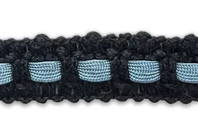 3/4" Sky & Thunder Threaded Braided Trim (Made in France)