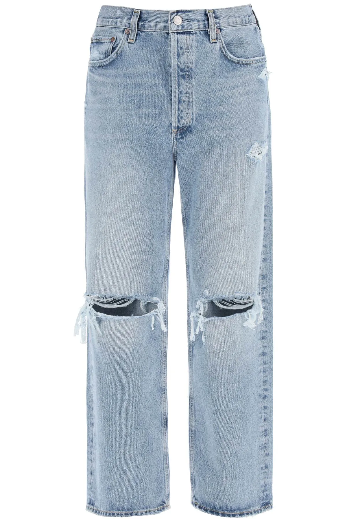 90s destroyed jeans with distressed details