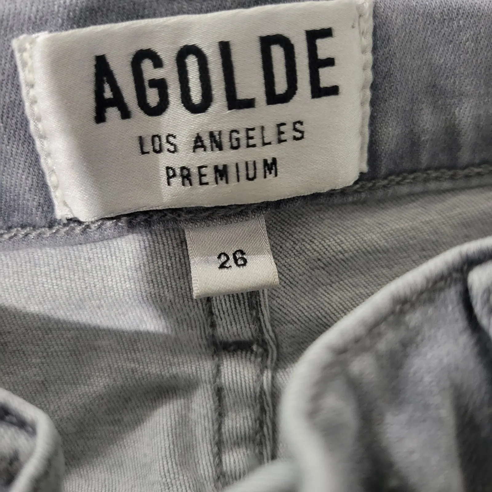 Agolde Sophie Grey Light Fame Jeans Skinny Slim High Waist Cotton Stretch Size 26