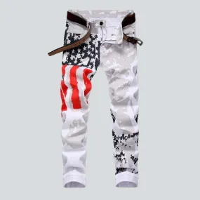 American flag white men jeans