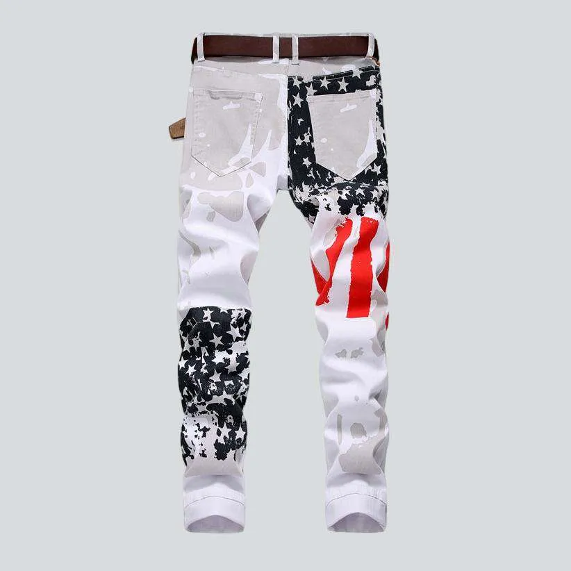 American flag white men jeans