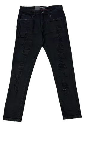 Arketype Black Jeans Men's Slim Fit Ripped Stretch Denim