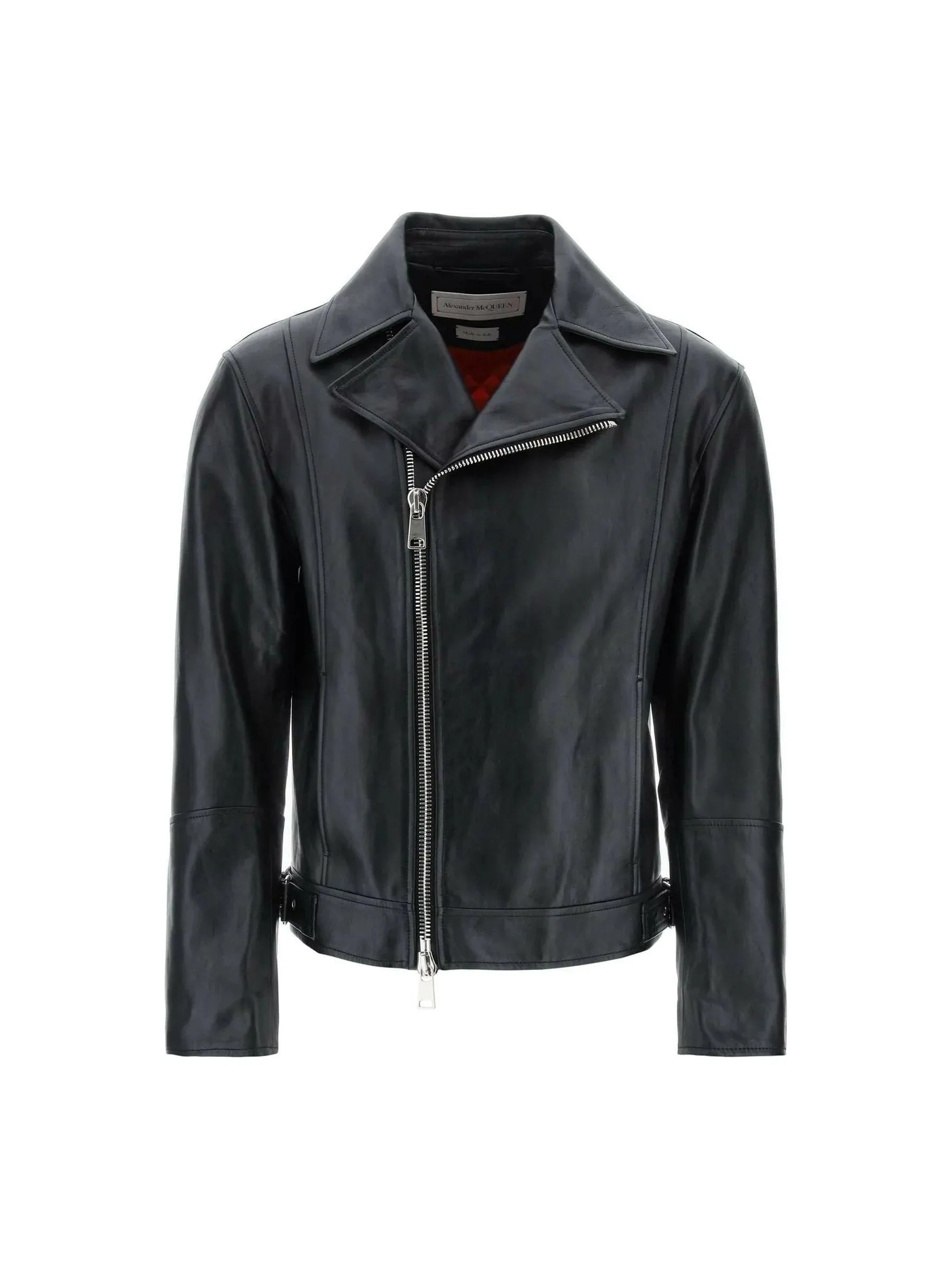 Biker Diagonal Leather Jacket