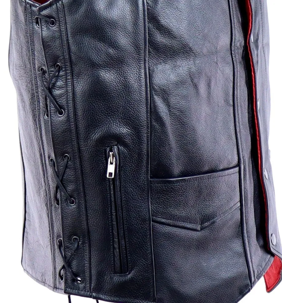 Bikers Leather Vest - Black