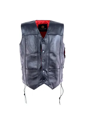 Bikers Leather Vest - Black