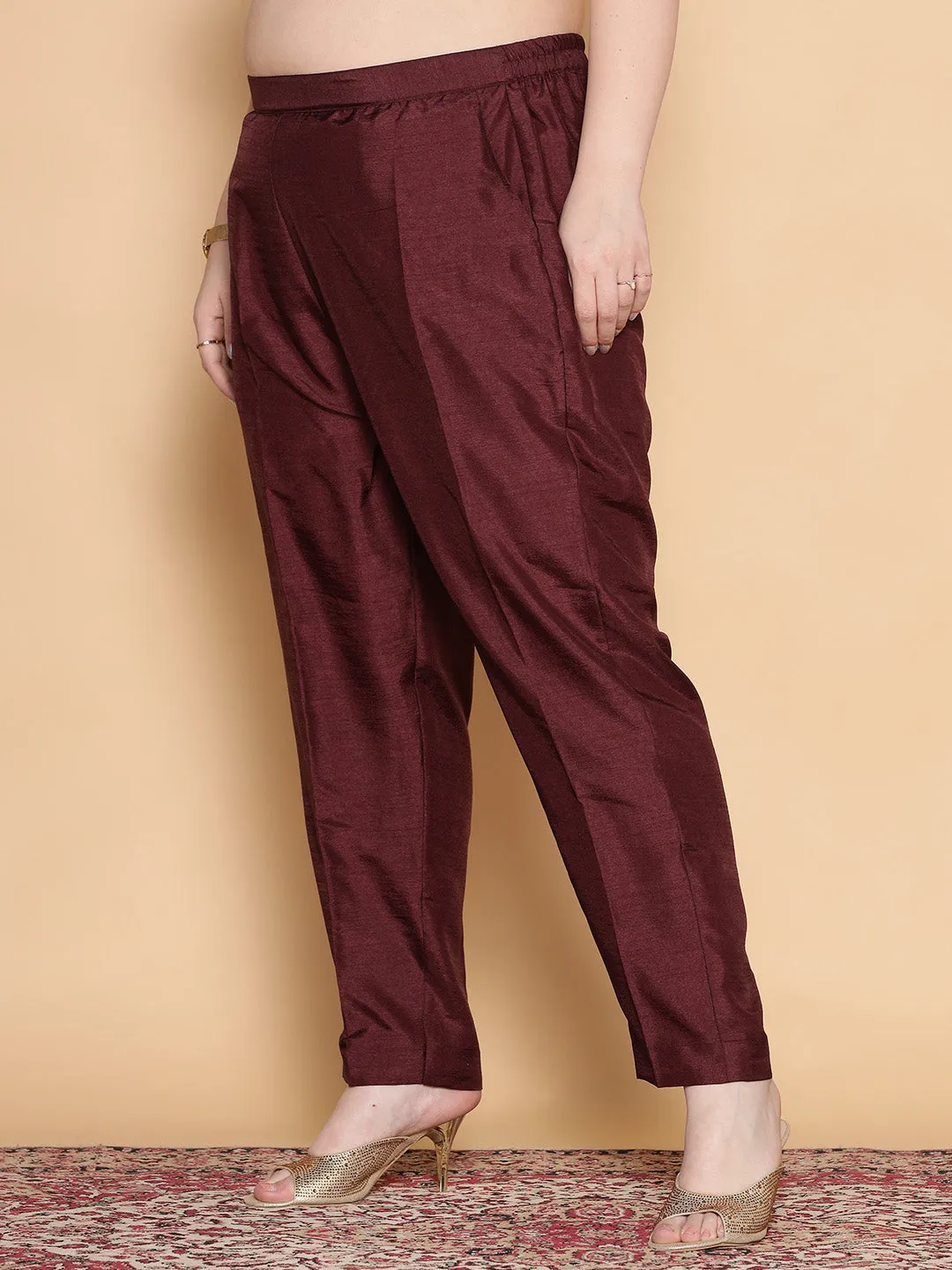 Burgundy Silk Pants