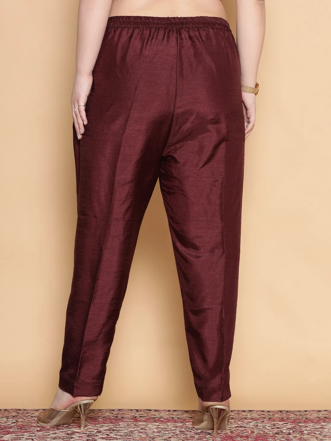 Burgundy Silk Pants