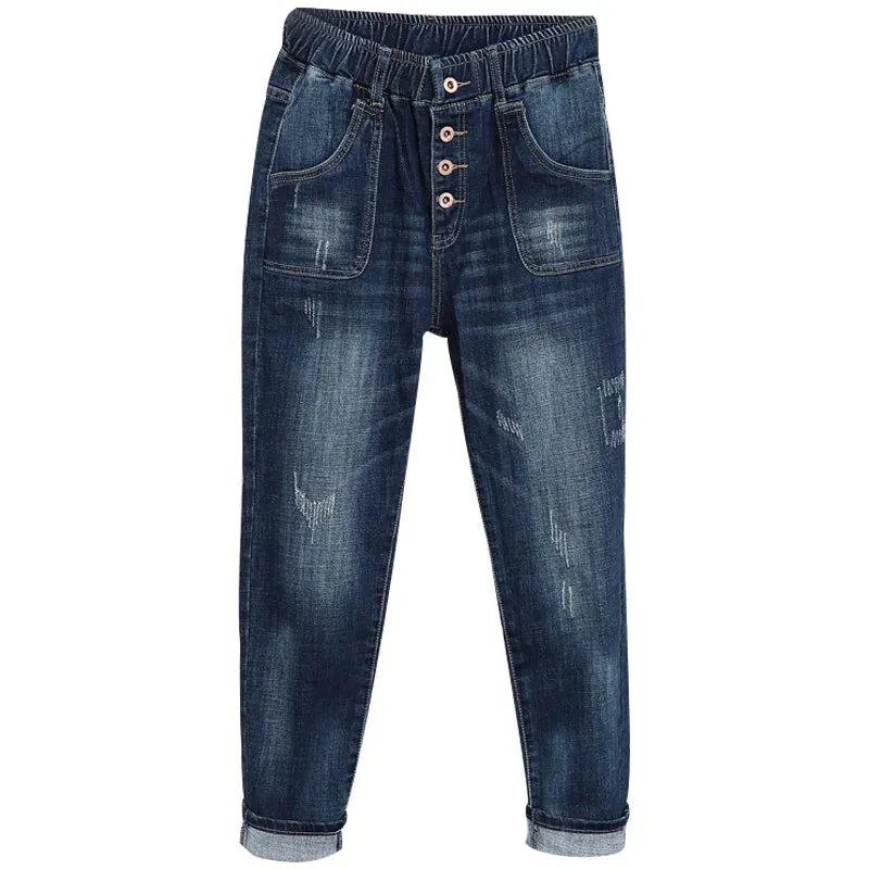 Casual Clean Cut Harem Denim Jeans