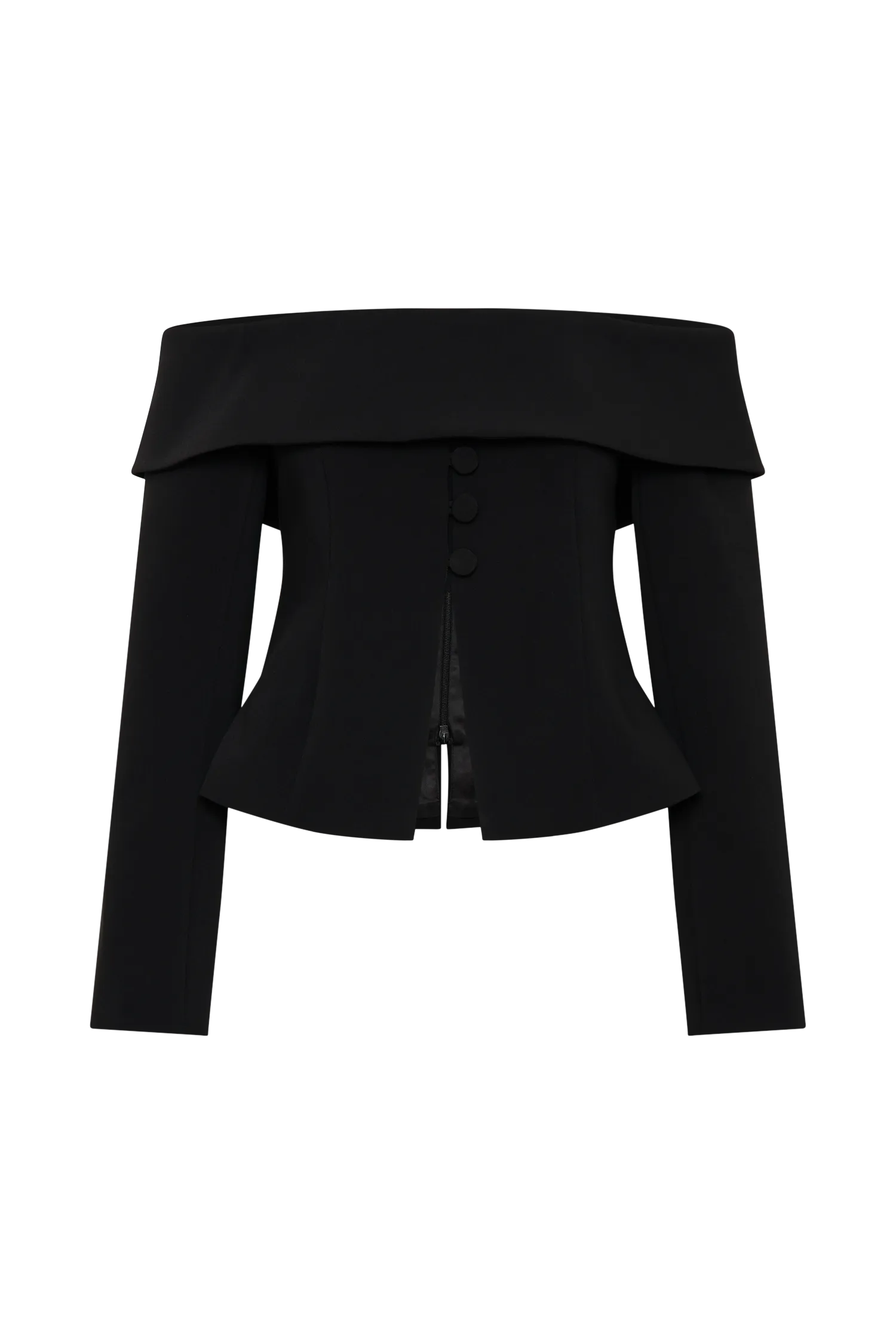 Celene Off Shoulder Jacket - Black