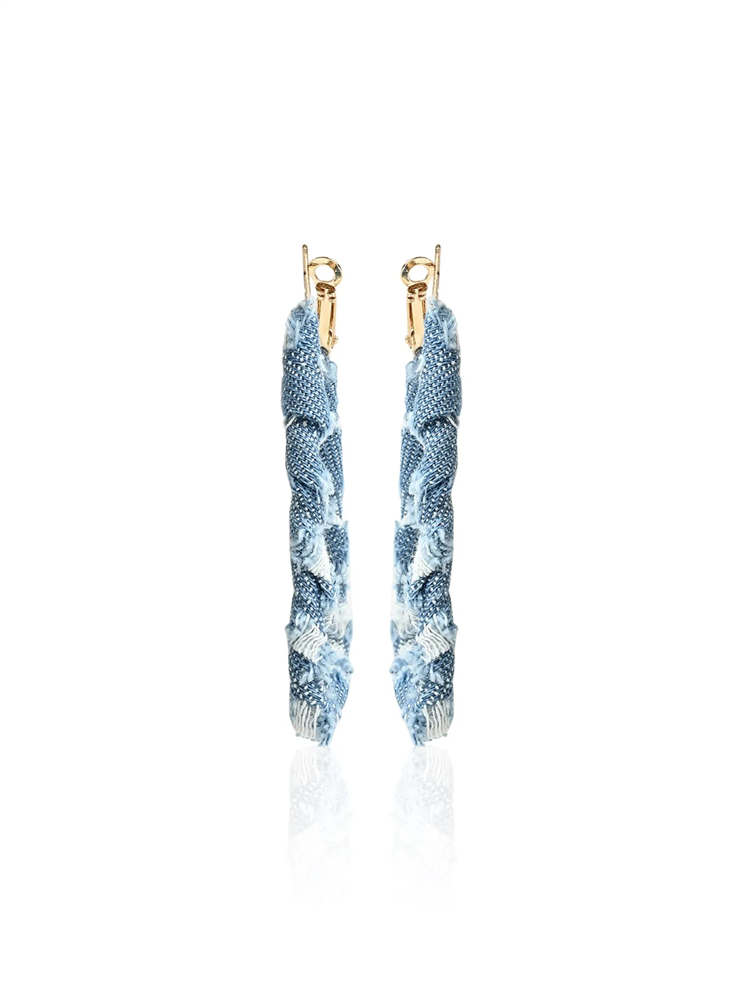 Chic Denim Triangle Hoops