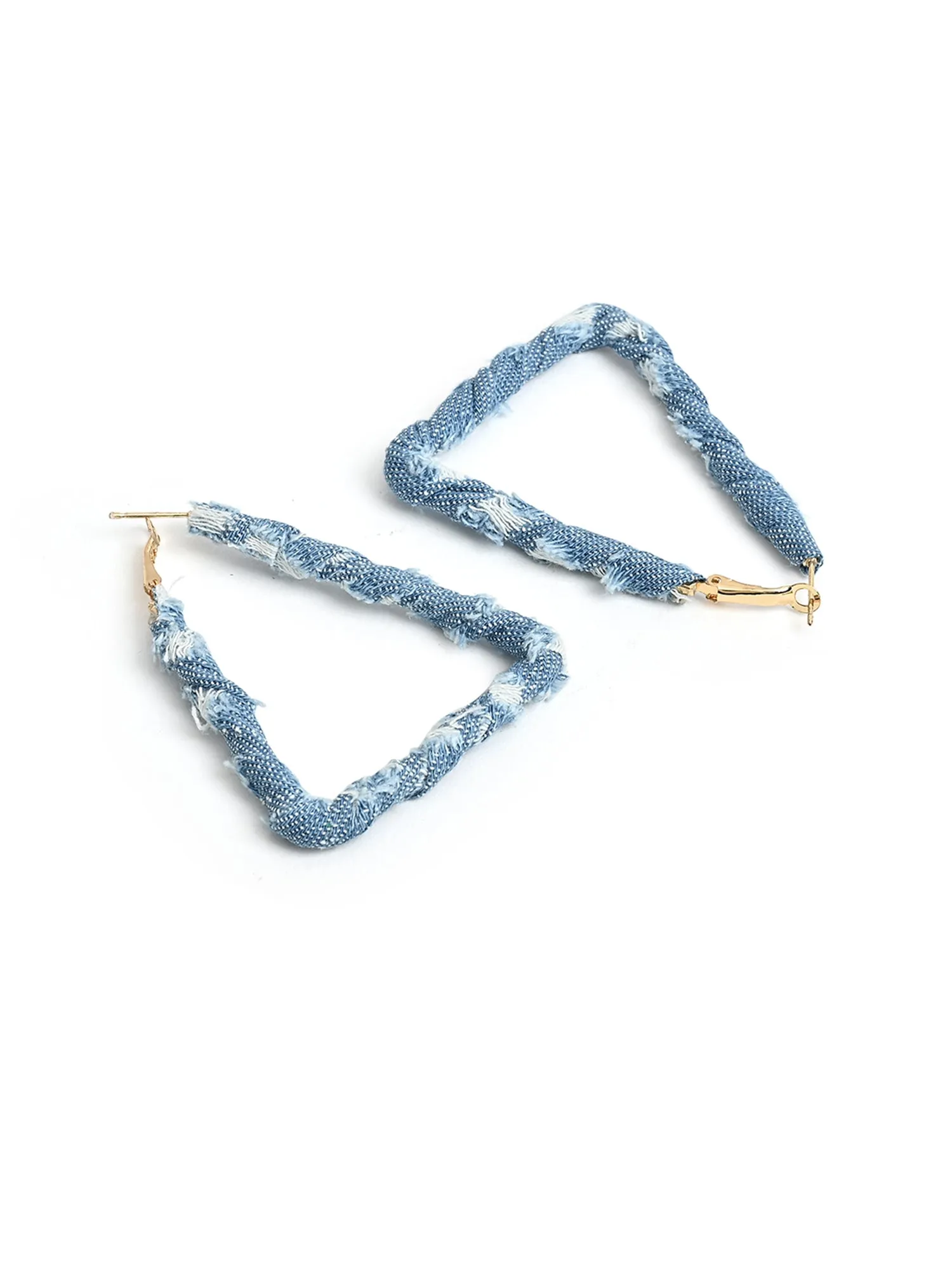 Chic Denim Triangle Hoops