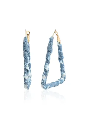 Chic Denim Triangle Hoops