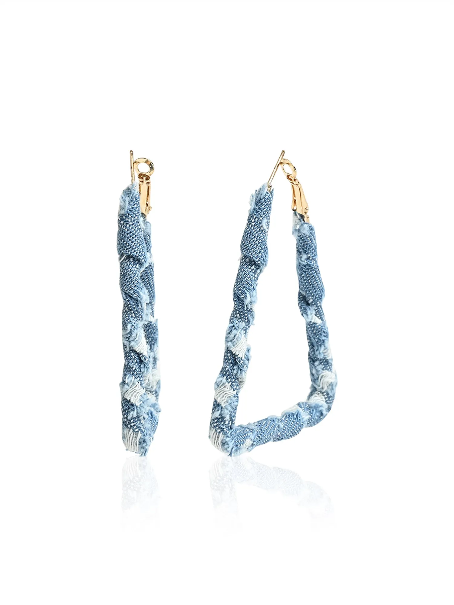 Chic Denim Triangle Hoops