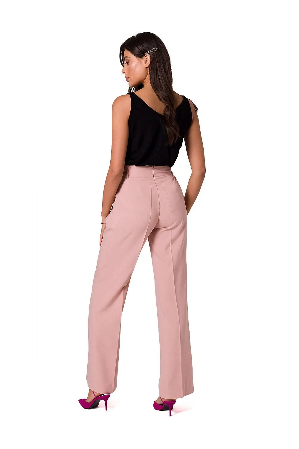 Chic Gold-Accented Lightweight Trousers for Effortless Style