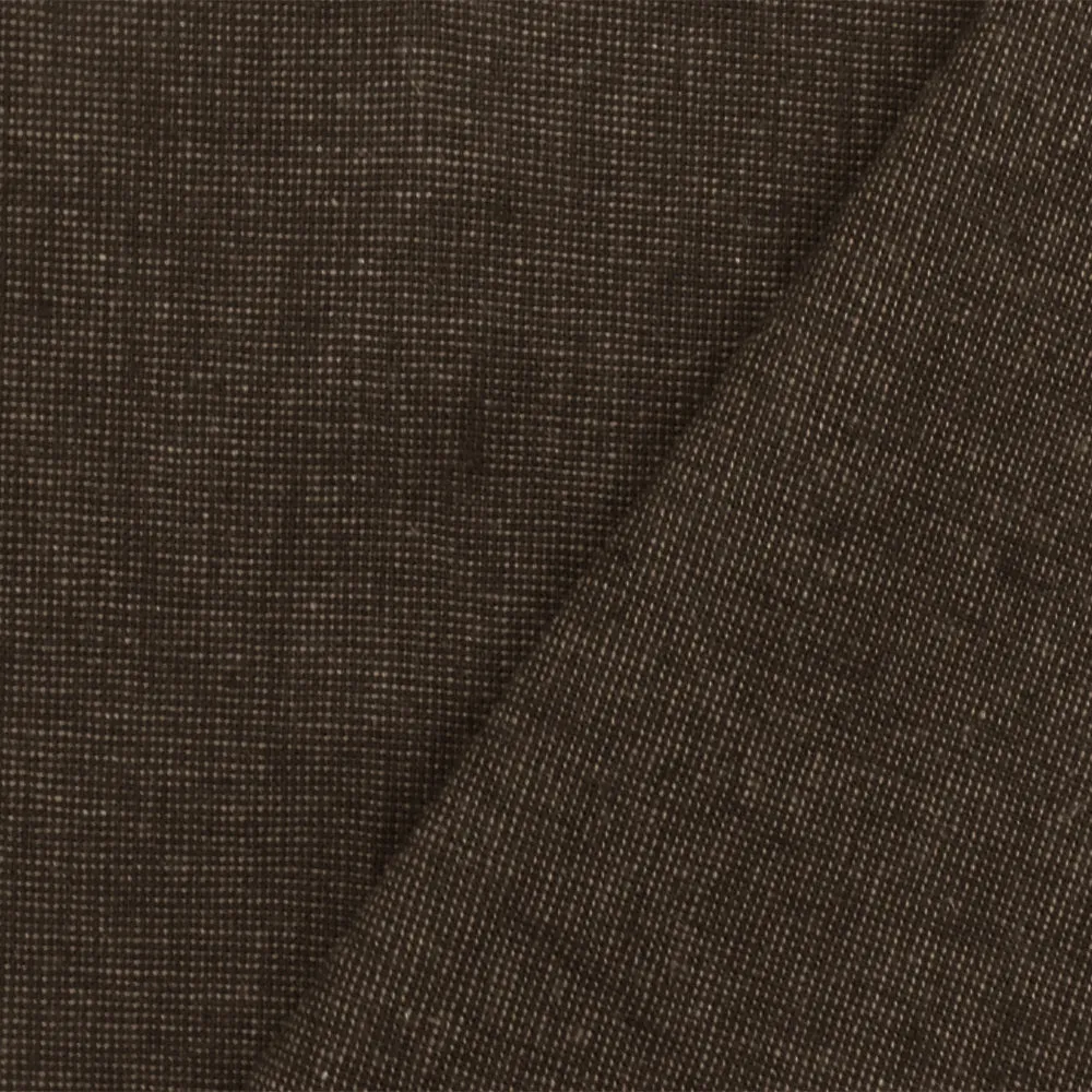 Coffee Brown-Beige Texture Linen-Cotton Woven Shirting Fabric