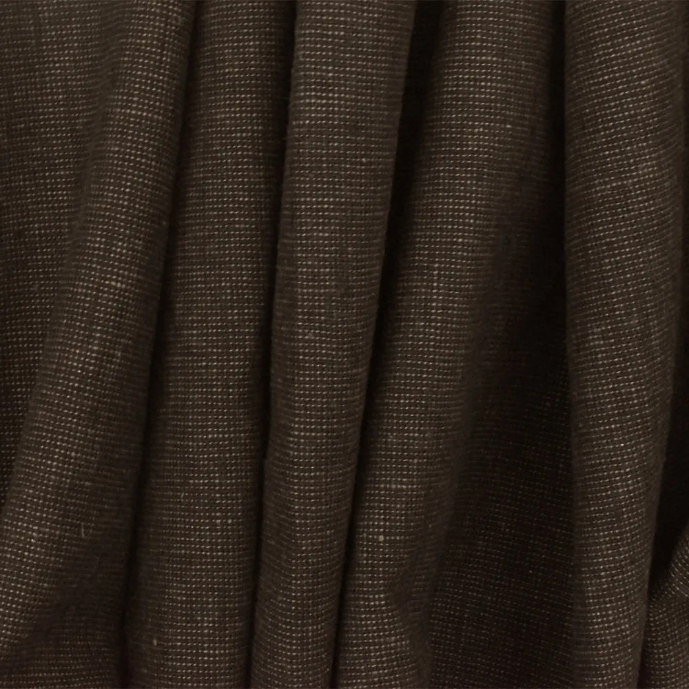 Coffee Brown-Beige Texture Linen-Cotton Woven Shirting Fabric