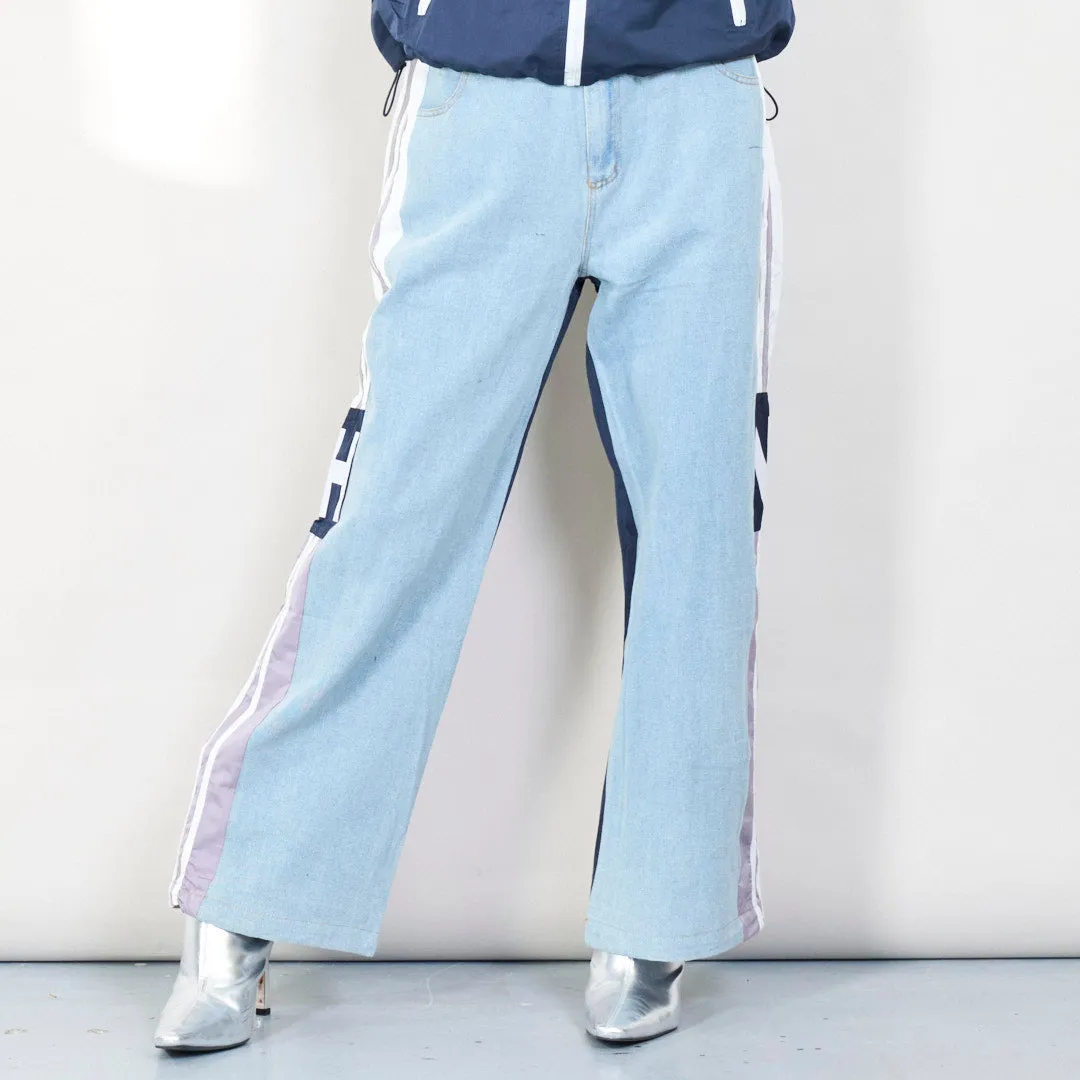 Color block sporty denim set wholesale