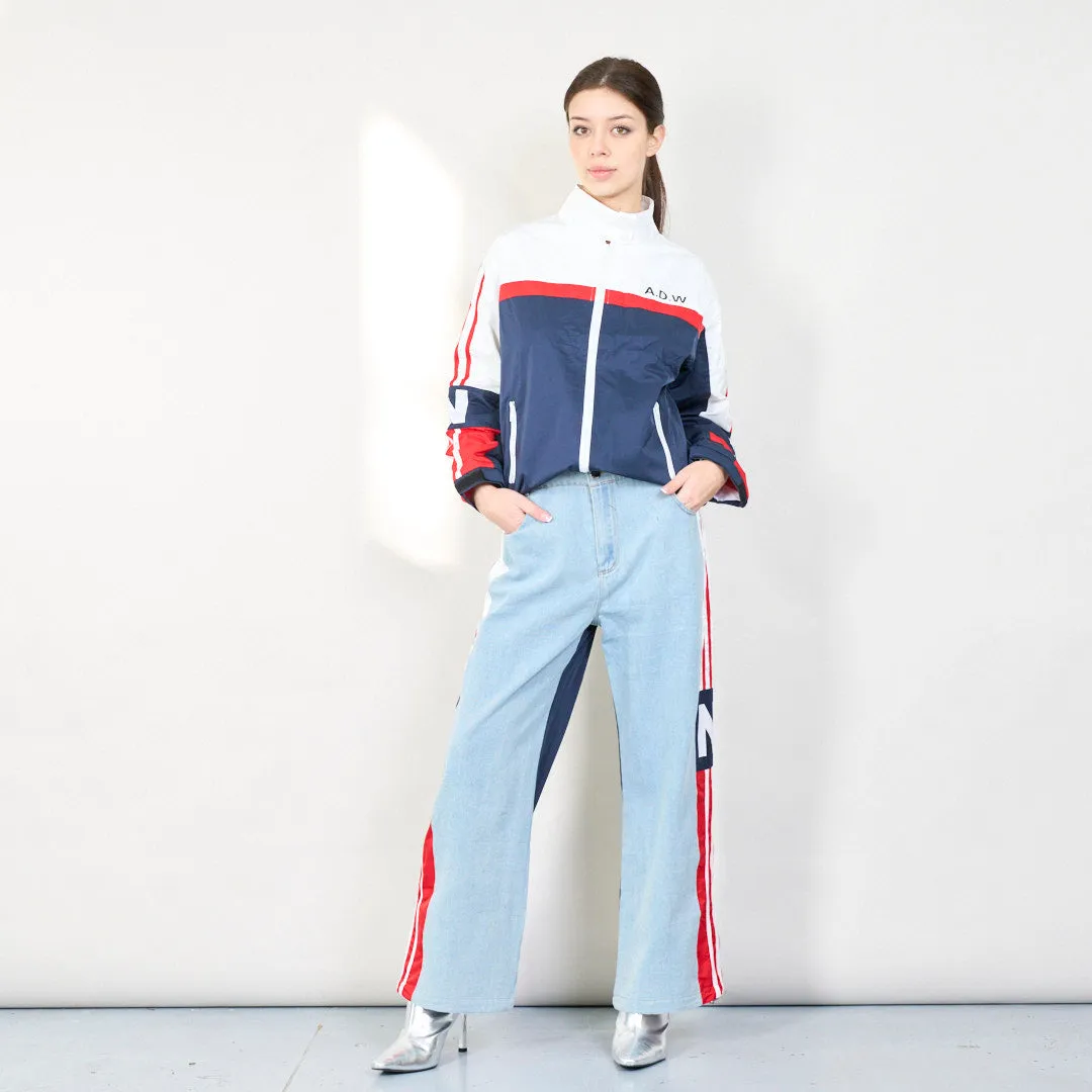 Color block sporty denim set wholesale