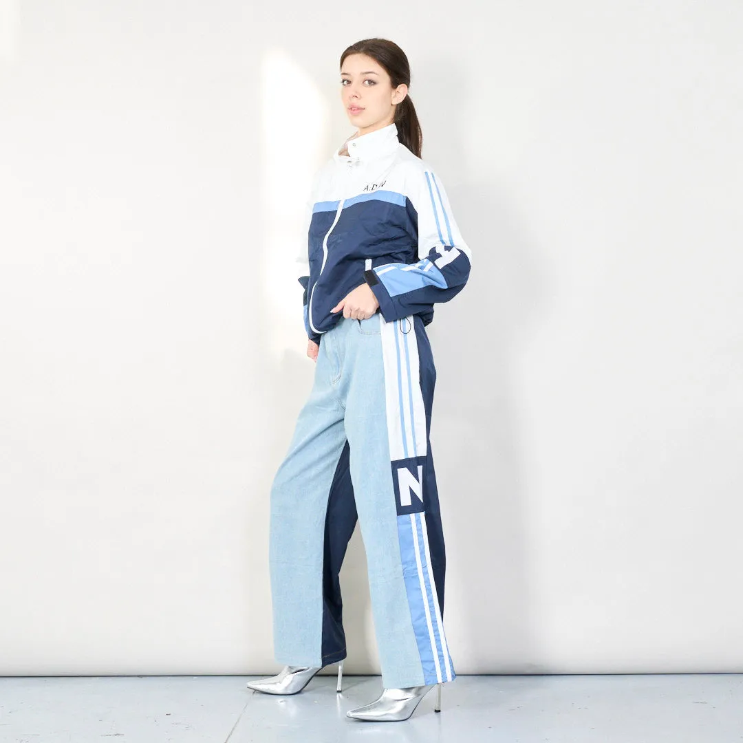 Color block sporty denim set wholesale