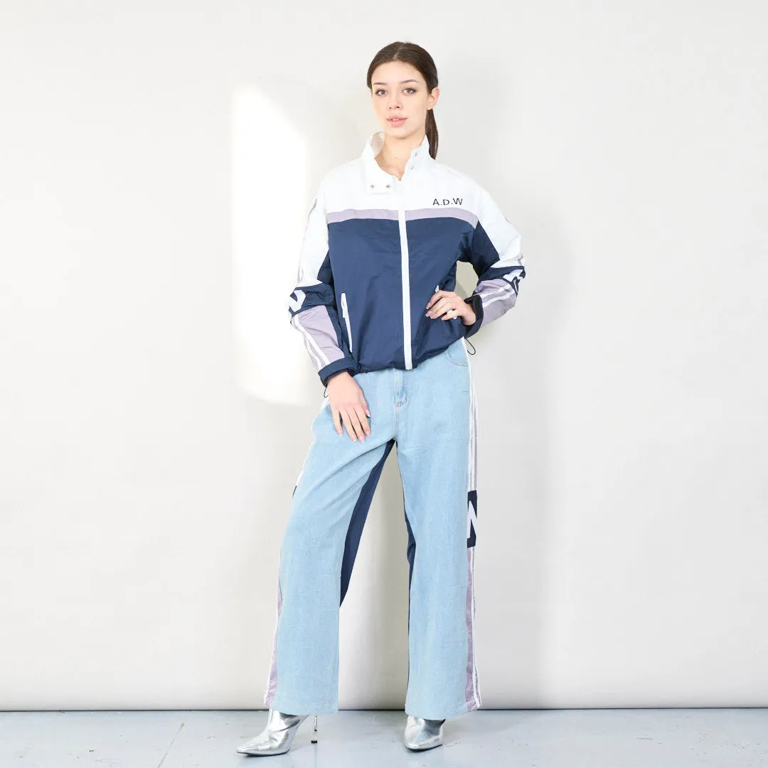 Color block sporty denim set wholesale