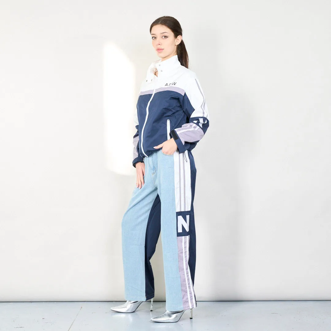 Color block sporty denim set wholesale