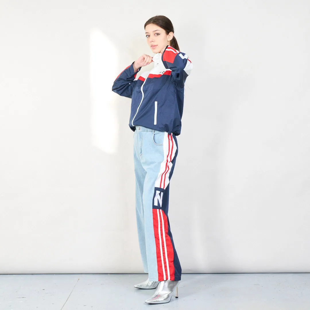 Color block sporty denim set wholesale