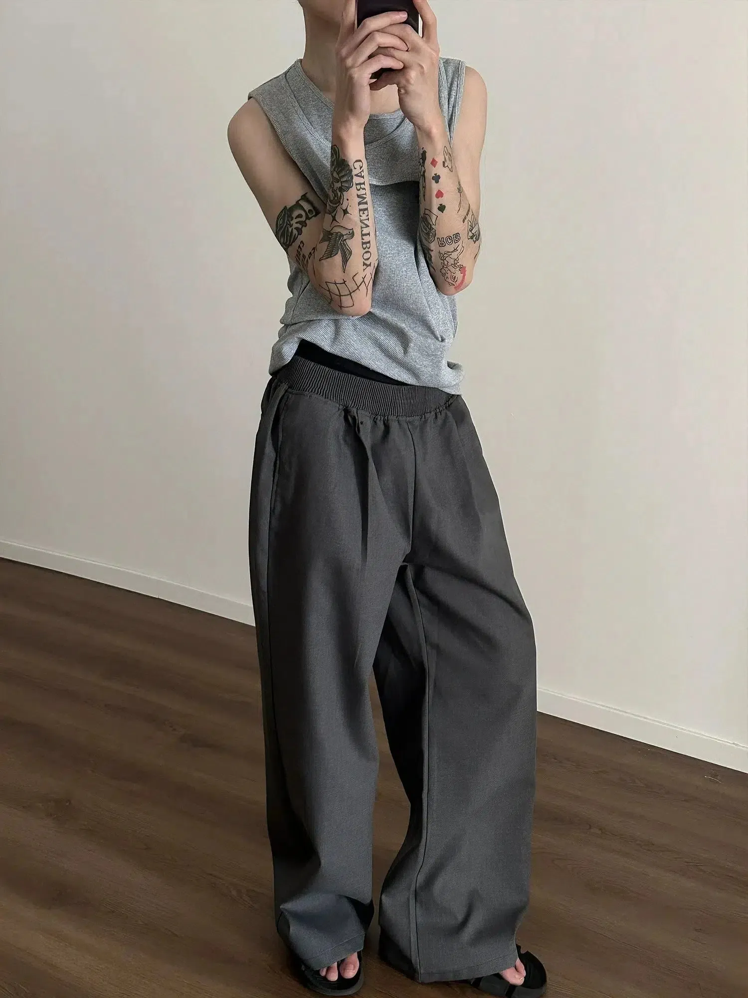 Comfort Fit Elastic Waist Casual Pants