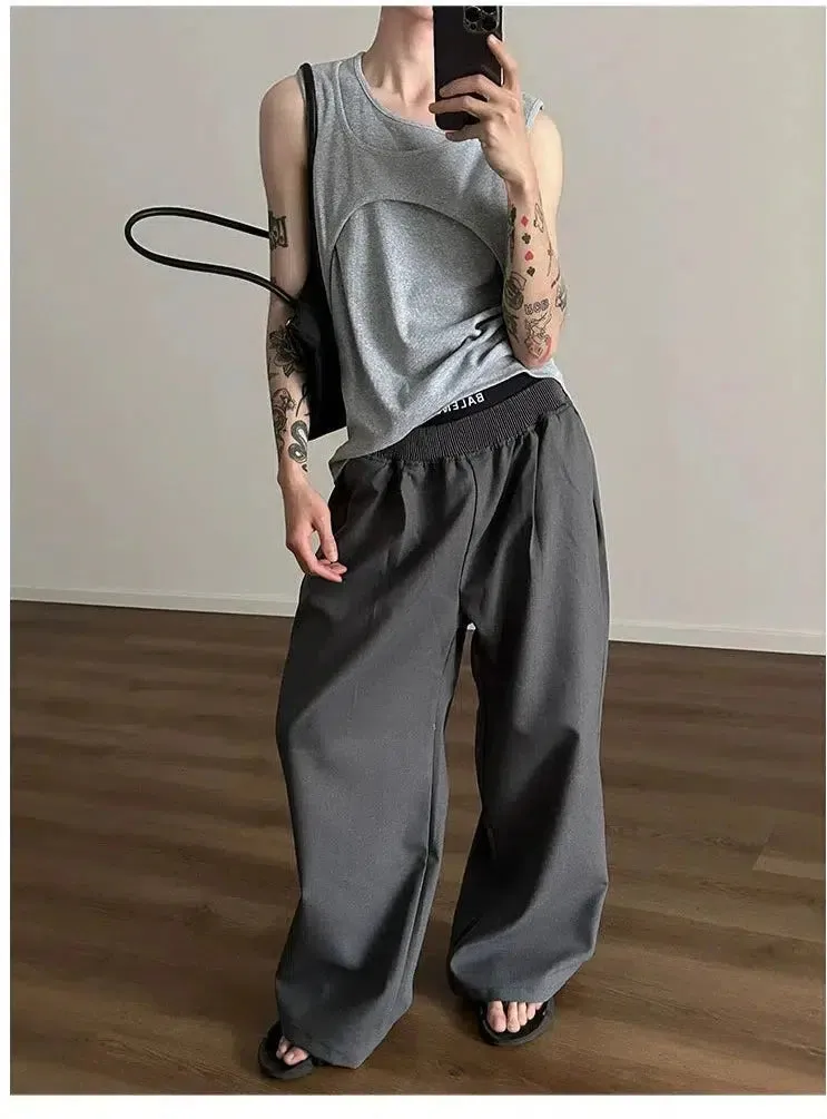 Comfort Fit Elastic Waist Casual Pants