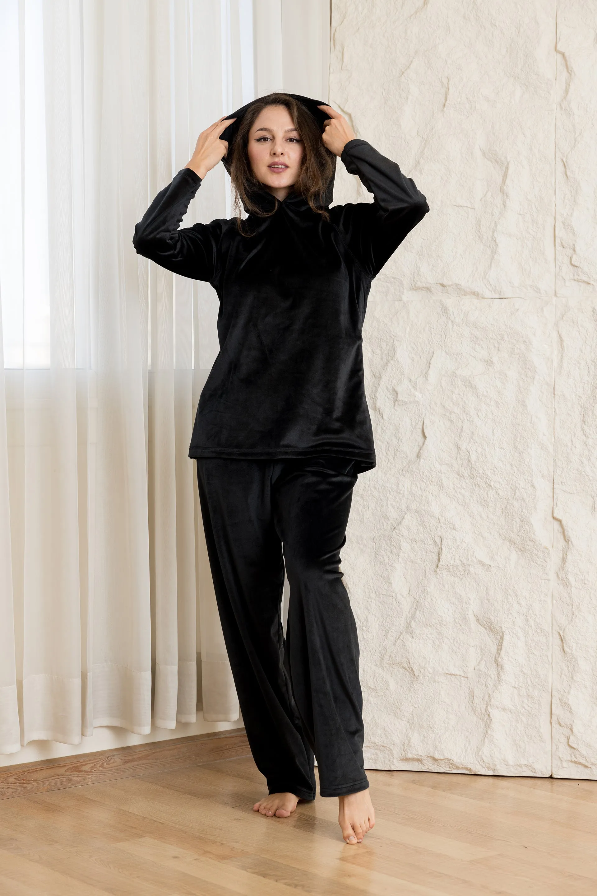 Comfort Hoodie Lounge Set - Black