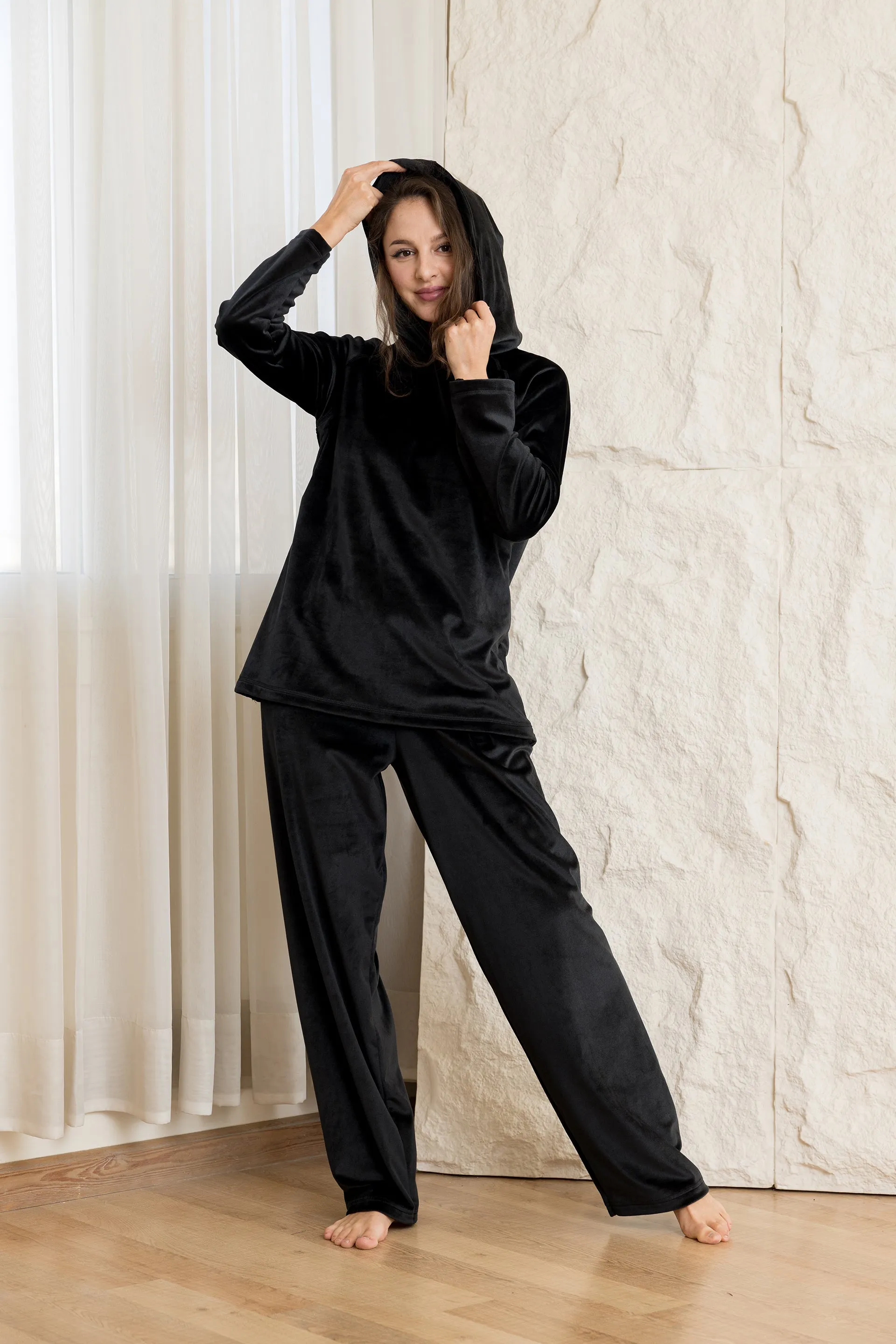 Comfort Hoodie Lounge Set - Black