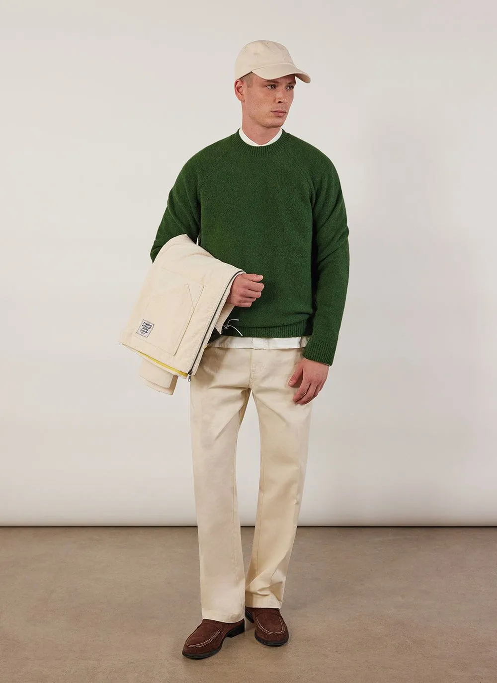 Crew Neck Jumper | Alpaca Wool | Forest