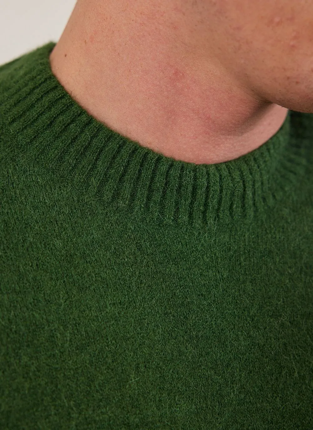 Crew Neck Jumper | Alpaca Wool | Forest