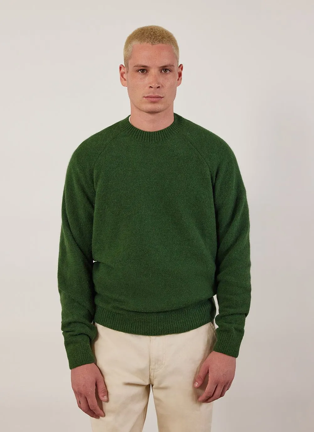 Crew Neck Jumper | Alpaca Wool | Forest