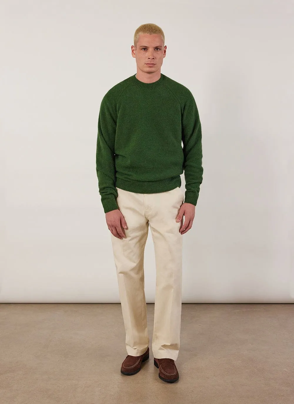 Crew Neck Jumper | Alpaca Wool | Forest