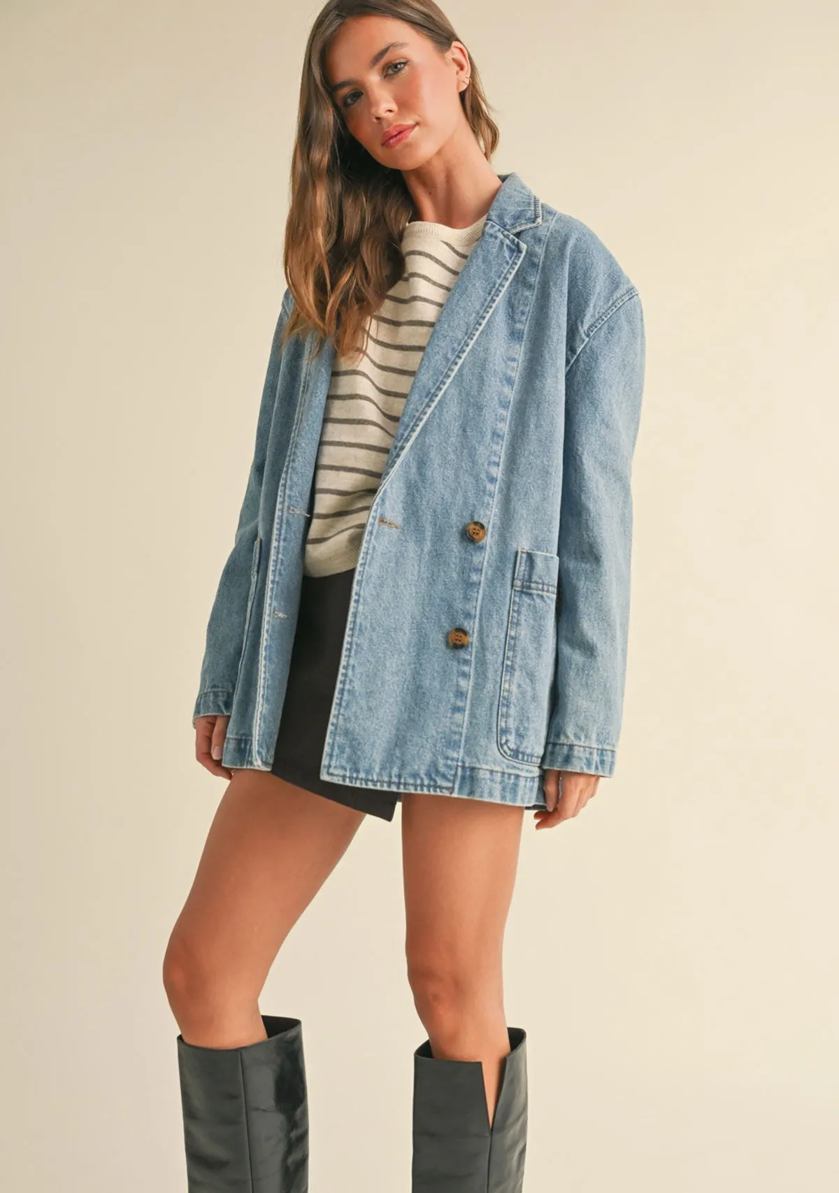 Denim Oversized Blazer