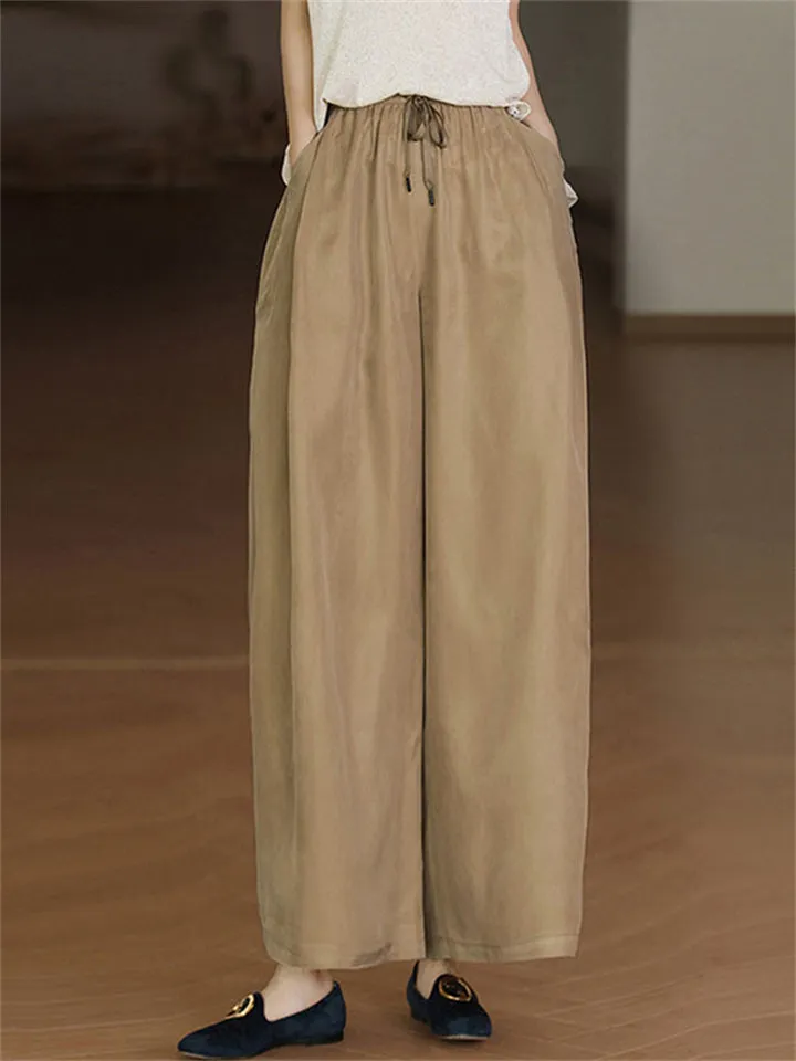 Drawstring Elastic Waist Comfort Pants for Women