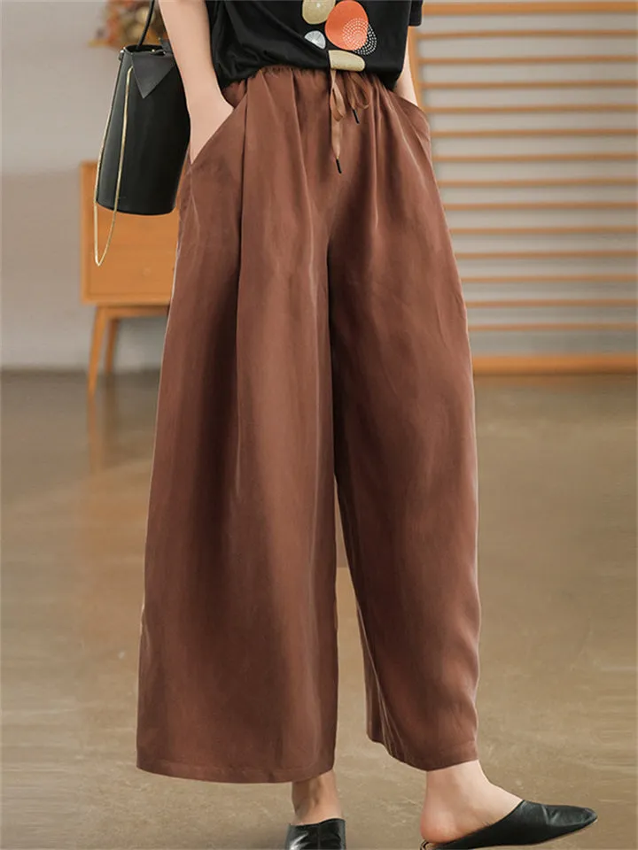 Drawstring Elastic Waist Comfort Pants for Women