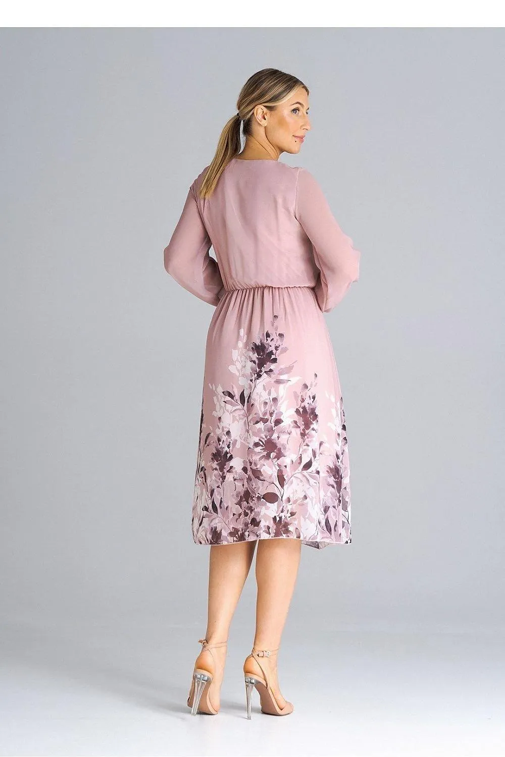 Elegant Flared Sleeve Midi Dress