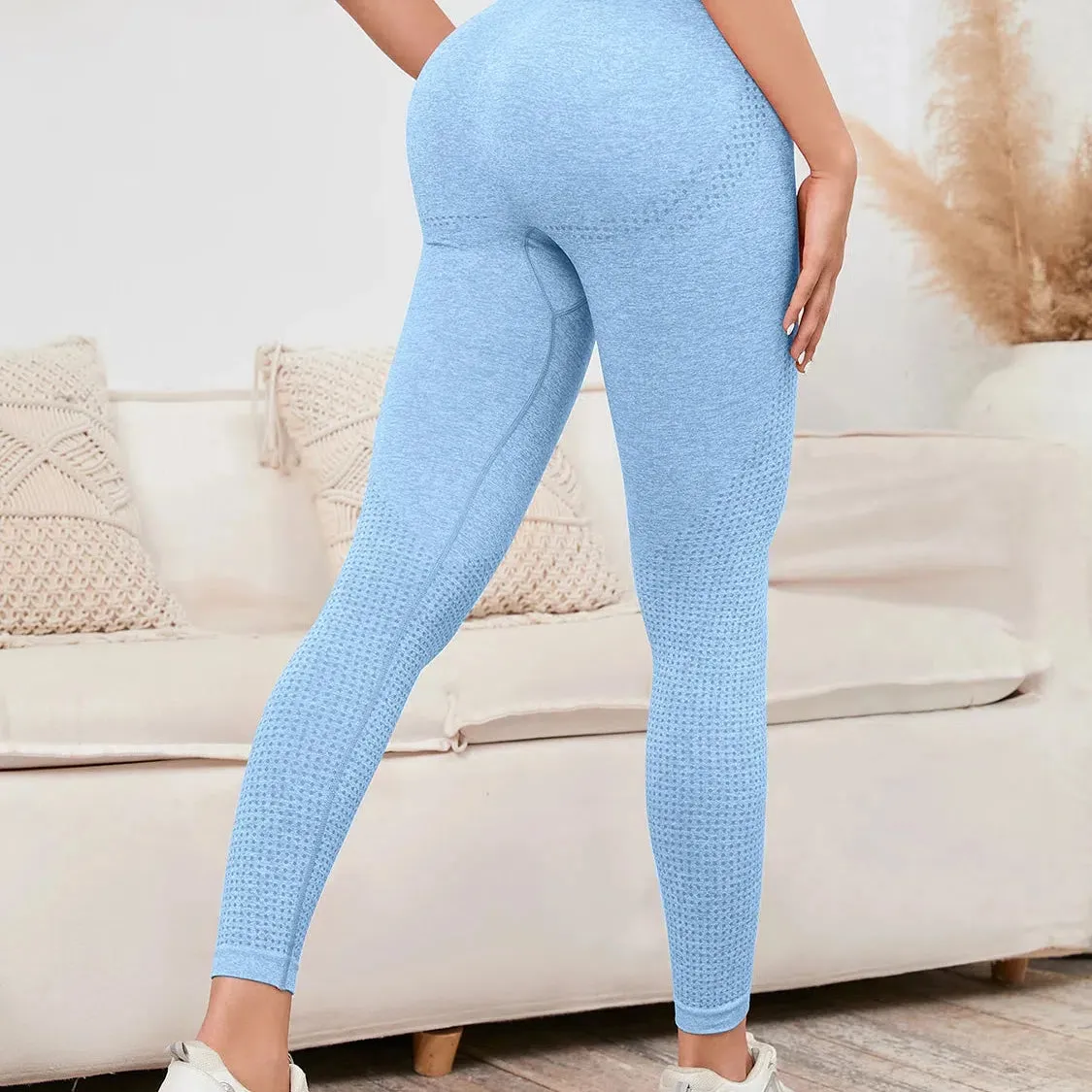 Elevate Your Workout with High Waist Push Up Seamless Leggings for Women - Elastic, Ankle-Length Fitness Pants Perfect for Yoga and Running!