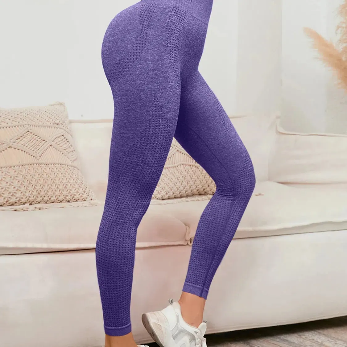 Elevate Your Workout with High Waist Push Up Seamless Leggings for Women - Elastic, Ankle-Length Fitness Pants Perfect for Yoga and Running!