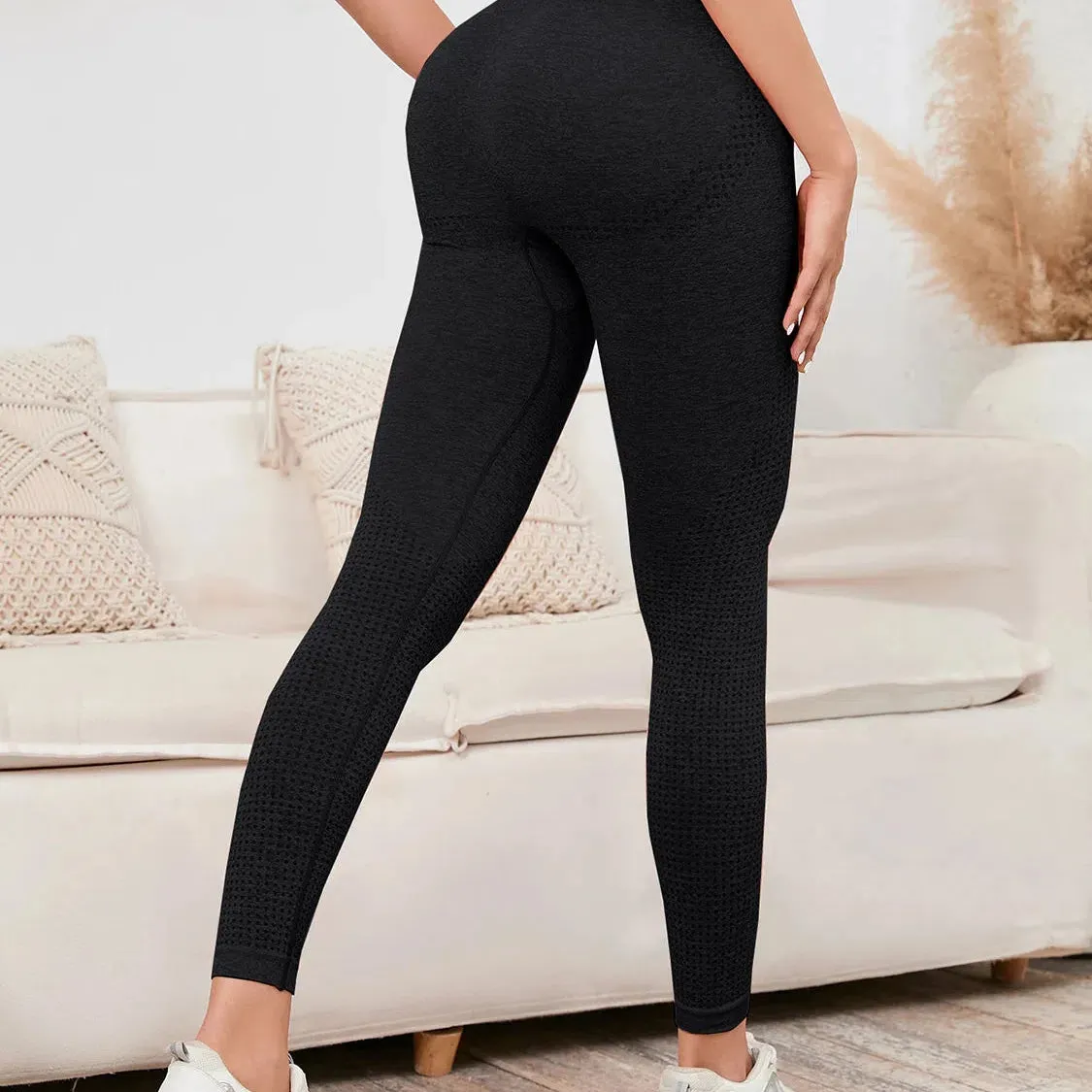 Elevate Your Workout with High Waist Push Up Seamless Leggings for Women - Elastic, Ankle-Length Fitness Pants Perfect for Yoga and Running!