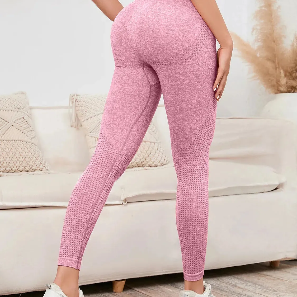 Elevate Your Workout with High Waist Push Up Seamless Leggings for Women - Elastic, Ankle-Length Fitness Pants Perfect for Yoga and Running!