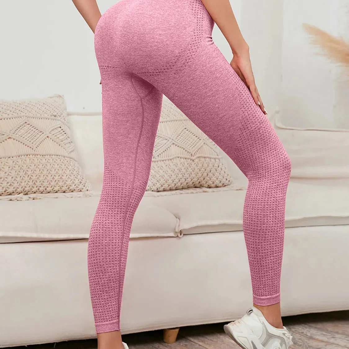 Elevate Your Workout with High Waist Push Up Seamless Leggings for Women - Elastic, Ankle-Length Fitness Pants Perfect for Yoga and Running!