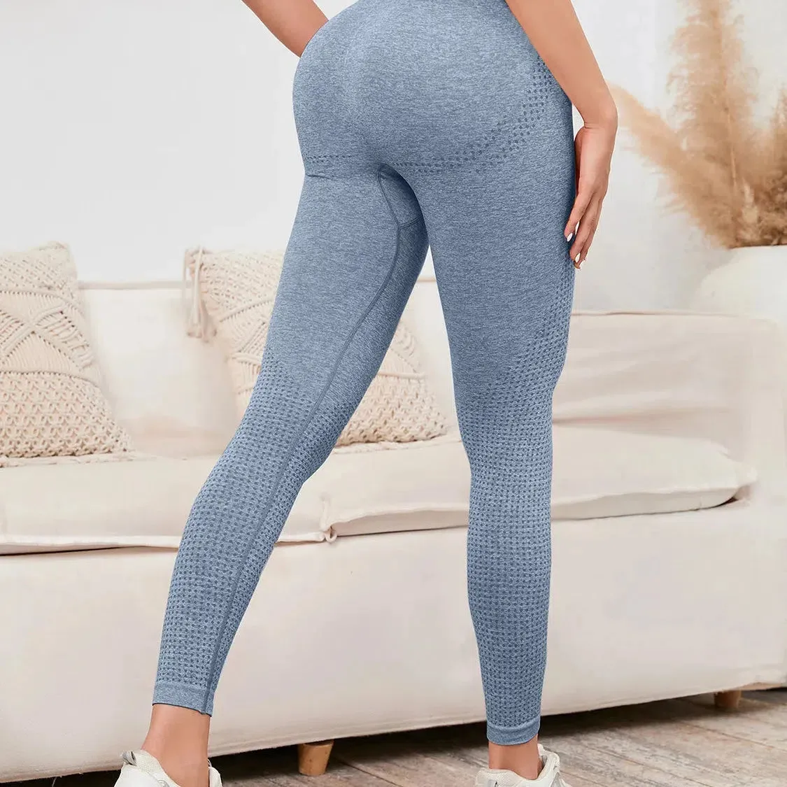 Elevate Your Workout with High Waist Push Up Seamless Leggings for Women - Elastic, Ankle-Length Fitness Pants Perfect for Yoga and Running!