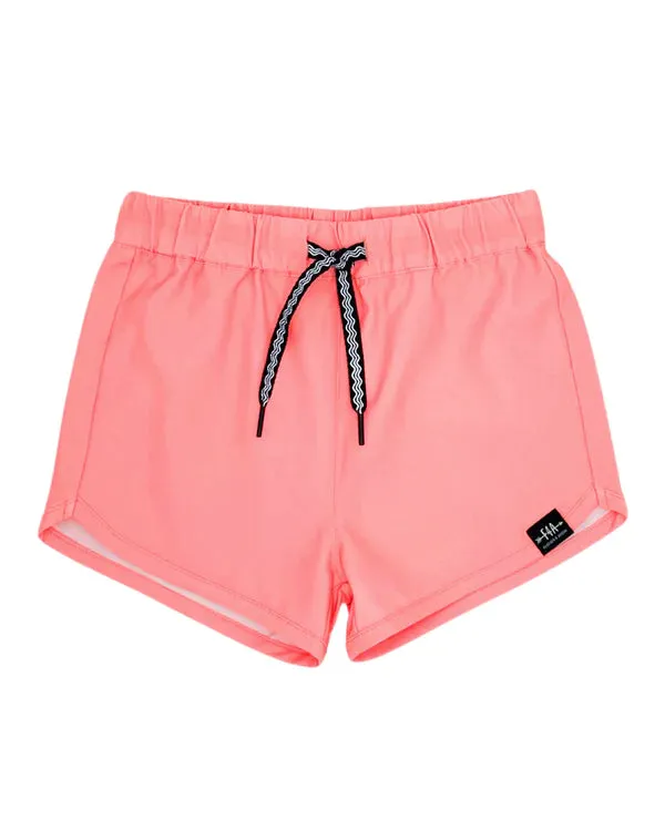 Feather 4 Arrow- Castaway Swim Shorts (Flamingo Pink, 2-14)