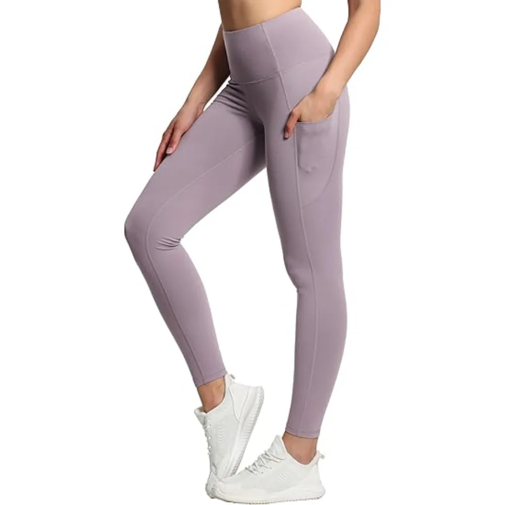 Flexible Activewear Leggings With Pockets For Exercise And Running