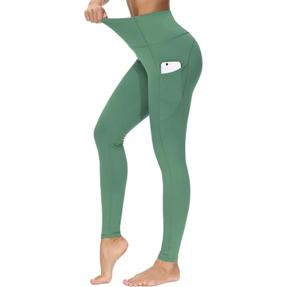 Flexible Activewear Leggings With Pockets For Exercise And Running