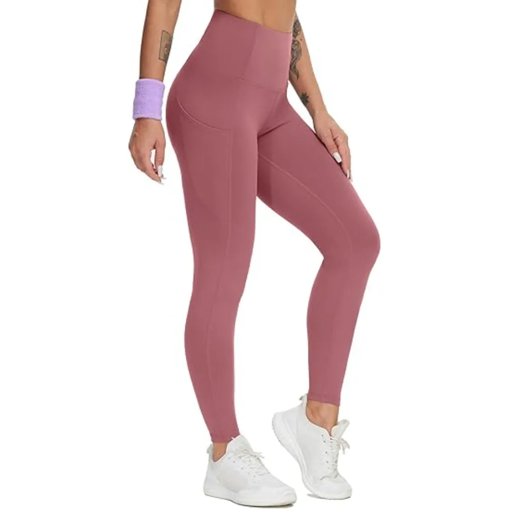 Flexible Activewear Leggings With Pockets For Exercise And Running