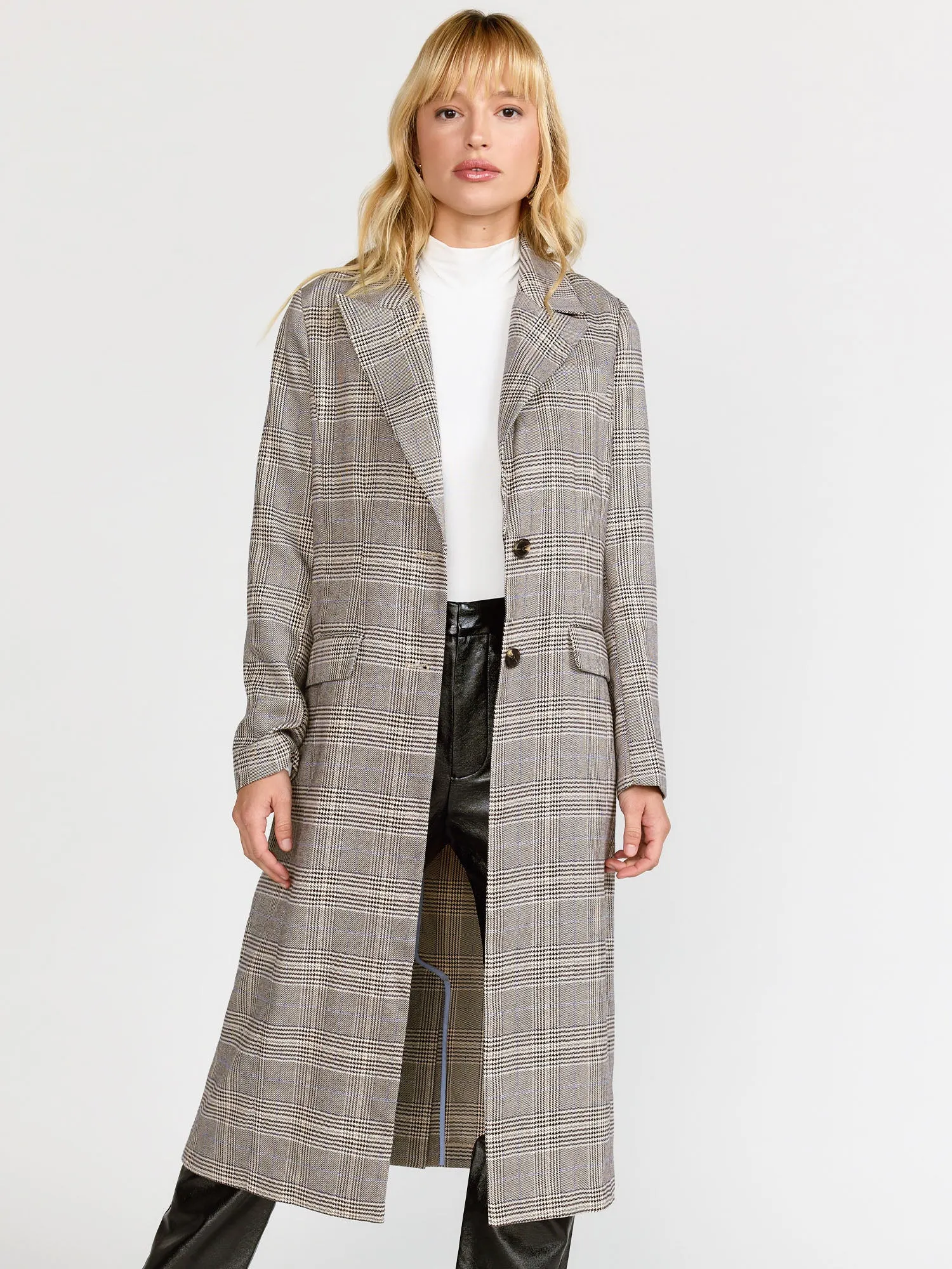 Fore Collection Long-Sleeve Plaid Trench Coat - Brands We Love